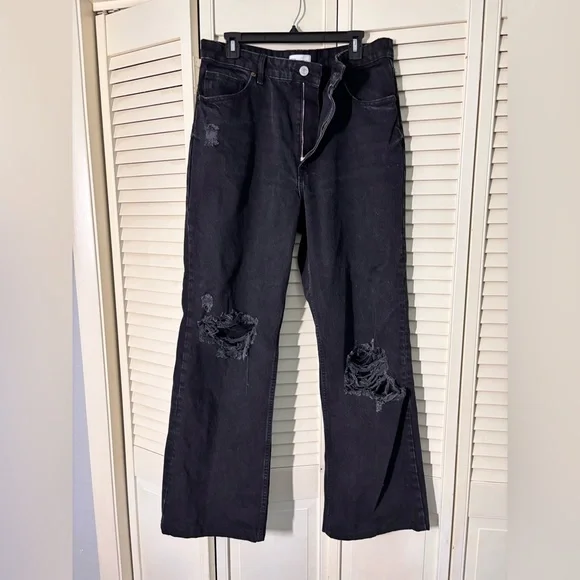 Zara Straight Leg Jeans In black | Sz 14 - Picture 1 of 4